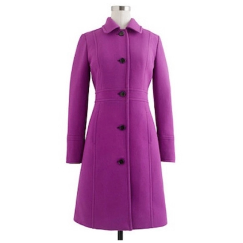 J. Crew Lady Day Coat Double Cloth Fresh Plum